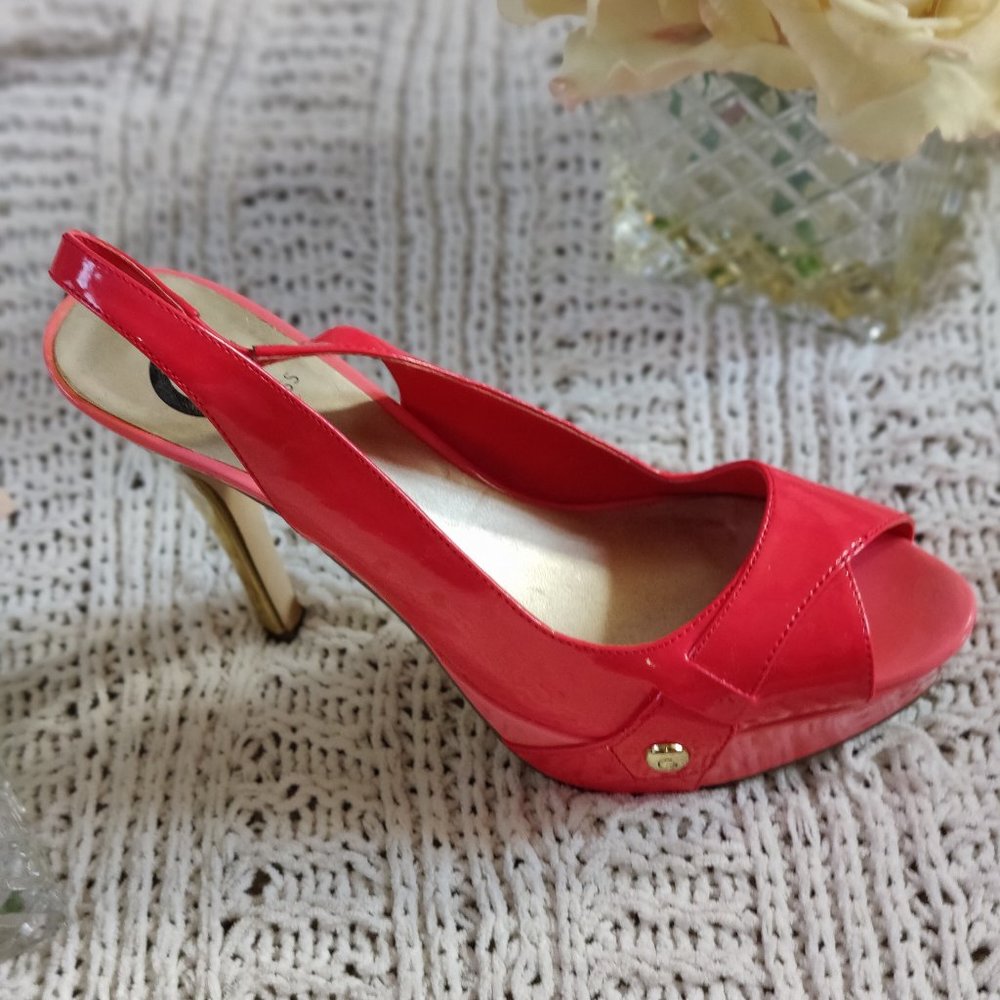 G by Guess Peeptoe Slingback Heel